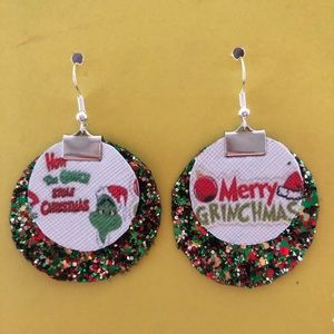 Layered leather earrings